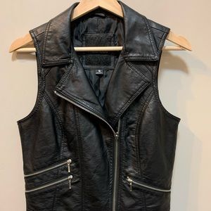 Faux Leather black vest